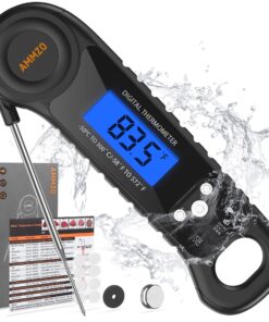 AMMZO Digital Meat Thermometer for Grilling, Instant Read Food Thermometer Waterproof with Backlight for Cooking, Deep Fry, BBQ, Grill, Smoker and Roast Black 34 71xw1wpOzSL