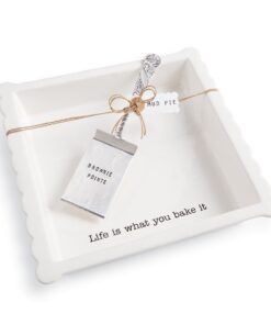 Mud Pie Brownie Baker Set, 3.35H X 13.4L X 13.1W, White 6 71xwd5cUZLL