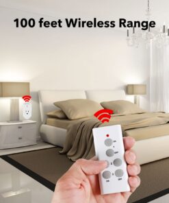 BN-LINK Wireless Remote Control Electrical Outlet Switch for Lights, Fans, Christmas Lights, Small Appliance, Long Range White 10A/1200W, 1 Remote + 1 Outlet 1 Remote 1 Outlet 21 71xwfTQIByL