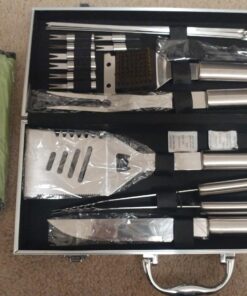 ROMANTICIST Complete Grill Accessories Kit - The Very Best Grill Gift on Birthday Wedding - Professional 21PC BBQ Accessories Set with Case for Outdoor Camping Grilling Smoking SILVER-1 35 71xyFUP9LKL