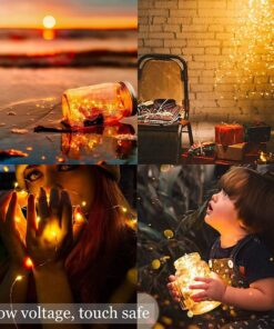 Sanniu Led String Lights, Mini Battery Powered Copper Wire Starry Fairy Lights, Battery Operated Lights for Bedroom, Christmas, Parties, Wedding, Centerpiece, Decoration (5m/16ft Warm White),1 Pack 1 Pack 24 71xyFyjKs1L