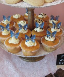 Sugar Robot Inc. Edible Butterflies Small Premium Crafted Made in the USA Cake and Cupcake Toppers, Decoration (Blue) Blue 33 71xyLw6m3EL