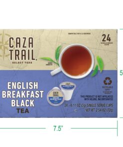 Caza Trail Black Tea Pods, English Breakfast, Single Serve (Pack of 24) (Packaging May Vary) 8 71xz MHzvCL