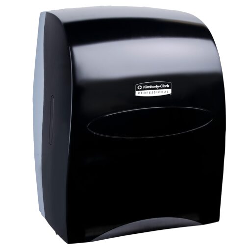 Kimberly-Clark Professional™ Sanitouch Manual Hard Roll Towel Dispenser (09996), Black, for Hard Roll Towels with a 1.75" core, 12.63" x 16.13" x 10.2" (Qty 1)