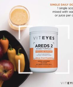 Viteyes AREDS 2 Powder + Multivitamin All-in-One, Macular Protection, Alternative to AREDS 2 chewables, No Pills, Lutein & Zeaxanthin, AREDS 2 Eye Vitamins Drink, Natural Orange Flavor, 90 Scoops 90 Count 13 71xzT8fP55L