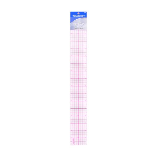 Westcott B-85 18" 8Ths Graph Beveled Ruler Polyvinyl Chloride (PVC) - Image 2