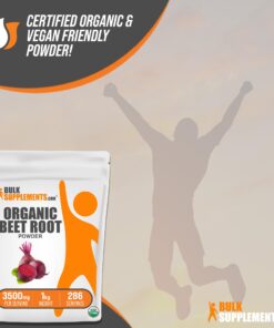 BULKSUPPLEMENTS.COM Organic Beet Root Powder - Beet Juice Organic, Beet Powder Organic, Beetroot Supplement - Vegan & Gluten Free, 3500mg of Organic Beet Powder per Serving, 1kg (2.2 lbs) 2.2 Pound (Pack of 1) 24 71xzheR9gOL