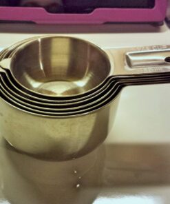 Bellemain One Piece Stainless Steel - Nesting measuring cups for Kitchen for Bakers , Dry - Ml & Oz measuring cup for Liquid, Metal, Set of 6 36 71y BsN44RL