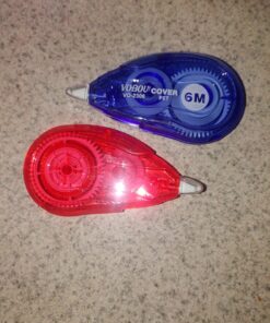 Vobou Whiteout Correction Tape, Easy To Use Applicator for Instant Corrections Correct Wrong Writing At Any Time, For school, Office (Red and Blue, 12pack, 6M/256" x 0.2") Blue/Red 46 71y0l01MLtL