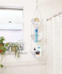 Fox Run Three Tier Hanging Wire Baskets, 11 x 11 x 6.75 inches, Chrome 18 71y1Q gcY5L