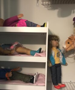 Badger Basket Toy Doll Triple Doll Bunk Bed with Ladder, Bedding, and Personalization Kit for 20 inch Dolls - Pink Gingham 45 71y3G1Oi7AL