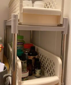 Ideaworks Two-tier Under Sink Sliding Shelf, White, standard, (TV7465) 20 71y3NWFmc7L
