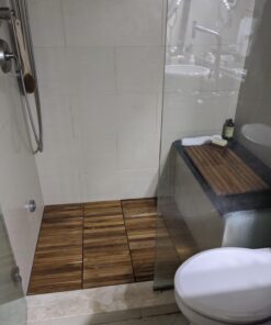 Bare Decor EZ-Floor Interlocking Flooring Tiles in Solid Teak Wood Oiled Finish (Set of 10), Long 9 Slat 10 sq ft 30 71y3yat2EL