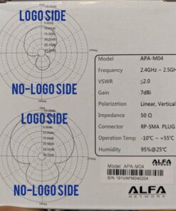 Alfa 2.4HGz 7dBi RP-SMA Panel Screw-On Swivel Antenna Netwrok Adaptors - Also Works for 3DR Solo Drone, DJI Phantom 3 Drone, Yuneec Typhoon H ST16 Controller, adds Range 27 71y5Aujs1PL
