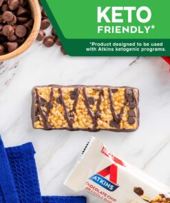 Atkins Chocolate Chip Granola Protein Meal Bar, High Fiber, 17g Protein, 1g Sugar, 3g Net Carbs, Meal Replacement, Keto Friendly, 8 Count 8 Count (Pack of 1) 16 71y5MA7hN3L