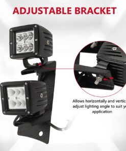 Dual A-Pillar Light Brackets - ALAVENTE Dual Lower Windshield LED Work Light Mounts Kit For 2007-2018 Jeep Wrangler JK/JKU (Pair, Black) Lower Windshield Dual Brackets 30 71y5MKBEQFL