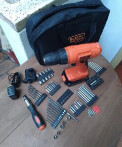 BLACK+DECKER 20V MAX* POWERCONNECT Cordless Drill Kit + 100 pc. Kit (BDC120VA100), Orange Drill Project Kit 34 71y6j5r3gL