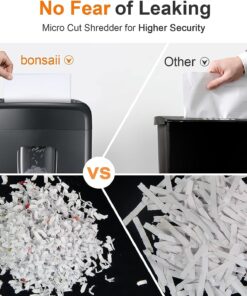 Bonsaii 8 Sheet High Security Micro Cut Paper Shredder with 4 Gallon Pullout Basket, Credit Cards/Mail/Staples/Clips Shredder for Home Office Use (C206-G) 8 Sheet-5 Mins 10 71y6wIoPyqL