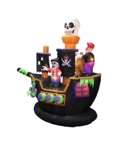 BZB Goods 7 Foot Halloween Inflatable Skeletons Ghosts on Pirate Ship Lights Decor Outdoor Indoor Holiday Decorations, Blow up Lighted Yard Decor, Lawn Inflatables Home Family Outside 7 71y7LQAogTL