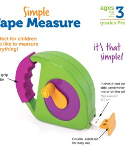Learning Resources Simple Tape Measure, Ages 3+, Retractable Toy Tape Measure, Measures 4 Feet, Construction Toy for Kids,Back to School 16 71y8ELzmkDL
