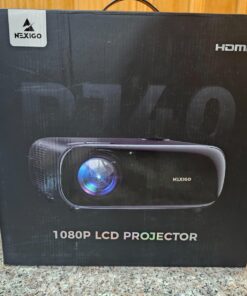 NexiGo PJ40 Projector with WiFi and Bluetooth, Native 1080P, 4K Supported, Projector for Outdoor Movies, 300 Inch, Zoomable, 20W Speakers, Home Theater, Compatible w/TV Stick, iOS, Android (Black) Regular OS 66 71y8souTQzL 1