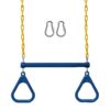 Jungle Gym Kingdom Swing Sets for Backyard, Monkey Bars & Swingset Accessories - Set Includes 18" Trapeze Swing Bar & 48" Heavy Duty Chain with Locking Carabiners - Outdoor Play Equipment (Blue) Blue 30 71y91WVrZmL 3