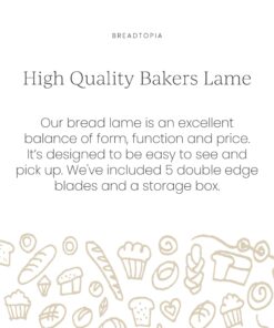 Breadtopia Bread Lame with 5 Blades & Storage Box | Premium Lame Bread Tool | Bread Lame Dough Scoring Tool | Perfect as a Sourdough Scoring Blade | Ideal Gifts for Bakers | 25 71y9rf5inoL