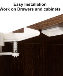 20 Pack Cabinet Locks Child Safety Latches - Vmaisi Baby Proofing Cabinets Drawers Lock - Upgraded Stronger Adhesive Easy Installation - No Drilling Standard 20.0 29 71y9vrCneCL