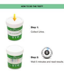Easy@Home 12 Panel Drug Test Cup Including BUP, Sensitive OPI 300,Temp Strip –Instant Urine Testing BUP, MOP (OPI 300),THC,COC,MET,OXY,AMP,BAR,BZO,MTD,MDMA,PCP ECDOA-6125B - 5 Pack 5 Count (Pack of 1) 13 71yACRb9xiL