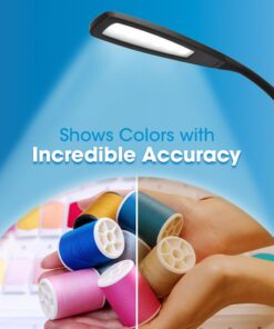 OttLite LED Desk Lamp with Flexible Neck (Black) - Slim Desk Lamp with 3 Brightness Settings & Touch Activated Controls - Energy-Efficient Natural Daylight LEDs for Home Office, Desk, & Dorms Black 9 71yAHGky3xL