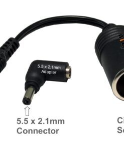 Alternative view of BiXPower Car Cigarette Socket to 5.5 x 2.5mm or 5.5 x 2.1mm Male Barrel Connector Adapter