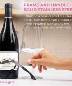 Pocket Prestige Waiters Corkscrew By Coutale Sommelier - Blackwood - French Patented Spring-Loaded Double Lever Wine Bottle Opener for Bartenders and Gifts - Sharp Micro-Serrated Knife 22 71yBFh49aCL