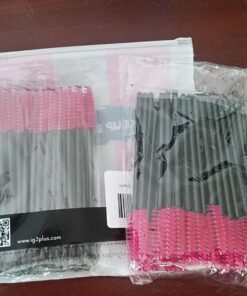 G2PLUS 100PCS Disposable Eyelash Brushes, Mascara Wands Applicator Makeup Kits, Eyelash Spoolies Brushes for Eyelash Extensions and Eyebrows (Rose) Rose 42 71yC0J5Jn3L