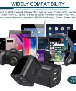 USB Wall Charger, Ailkin 2.1A Dual Port Portable Universal USB Wall Charger Adapter Box for iPhone 15 14 13 12 Mini Pro Max SE 11 XS XR X Plus, Samsung Galaxy A04S A14 S22 S21, Google Pixel 7 7a 6 6a Pure Black 20 71yCRch 3pL