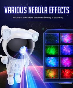 SunTime Star Projector Galaxy Night Light - Astronaut Starry Nebula Ceiling LED Lamp with Timer and Remote, Gift for Kids Adults for Bedroom, Christmas, Birthdays, Valentine's Day etc. White 22 71yCUC15diL