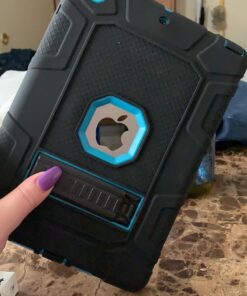 Rantice iPad 6th Generation Cases, iPad 5th Generation Case, iPad Air 2 Case, iPad 9.7 Case, Shockproof Rugged Drop Protection Cover Built with Kickstand for iPad 9.7'' A1893/A1954/A1822/A1823 Black+Dark blue 43 71yCoNmVsTL