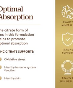 Solgar Zinc Citrate 30 mg, 100 Vegetable Capsules - Zinc for Healthy Skin, Taste & Vision - Immune System & Antioxidant Support - Citrate Form for Optimal Absorption - Non GMO, Vegan - 100 Servings 12 71yCuHNeChL