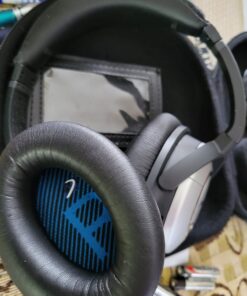 AHG Replacement QC15 Ear Pads & QC15 Headband Pad Compatible with Bose QuietComfort 15 (QC15) & QuietComfort 2 (QC2) Headphones - Soft, Great Comfort + Durability, Protein Leather (Black) 41 71yD3XjXomL