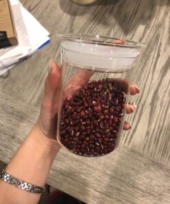 ZENS Airtight Glass Jar Container,15 Fluid Ounce Clear Glass Canister with Lid, Food Storage Jars for Kitchen Spice or Loose Tea,450ml 02-15oz*1 55 71yE GFwfEL