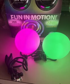 Spinballs Glow.0 LED Poi Balls Glow – USB Rechargeable with 22 Vibrant Color Light Modes & Patterns – Durable, Soft-Core LED Poi Spinning Balls with Adjustable Leashes & Double-Loop Handles 24 71yENdkhDkL