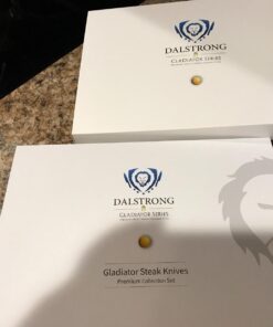 Dalstrong Steak Knives - Set of 4 - Serrated Blade - Gladiator Series Elite - Forged German High-Carbon Steel - Table Dinner Kitchen Knives - Sheaths - Razor Sharp - Dinner Set - NSF Certified 5" Serrated Black 57 71yEoySz1tL