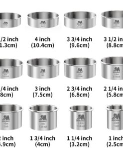 M JINGMEI Round Cookie Biscuit Cutter Set 12 Pieces Graduated Circle Pastry Cutters 18/8 Stainless Steel Cookie Cutters1inch - 4 1/2inch Donut Cutter Ring Molds 12pcs(1-4.5in) 8 71yFHrW0qFL