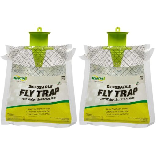 RESCUE! Outdoor Disposable Fly Trap, Green, 2 Pack 2-Pack