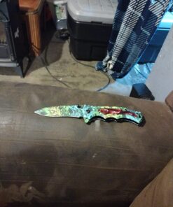 Promithi Camo EDC Small Pocket Knife Stainless Steel Blade Camping Hunting Survival Outdoor Folding Knife,Collection Knives,8 Inch,Colorful,with Belt Clip (Yellow) 34 71yFTRWRawL