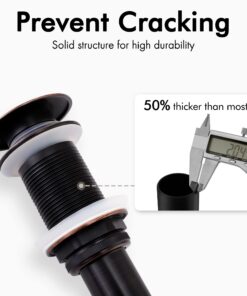 KES Bathroom Sink Drain without Overflow Vessel Sink Lavatory Vanity Pop Up Drain Stopper Oil Rubbed Bronze Finish, ALL Metal Rustproof Brass and 304 Stainless Steel, S2008D-ORB NO Overflow, 1 Pack 26 71yFU4MuHL