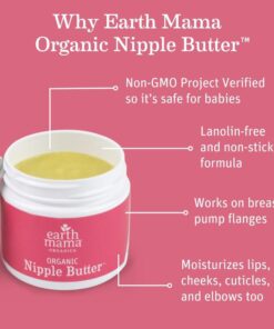 Organic Nipple Butter™ Breastfeeding Cream by Earth Mama | Lanolin-free, Postpartum Essentials Safe for Nursing, Non-GMO Project Verified, 2-Fluid Ounce 2 Fl Oz (Pack of 1) 38 71yH aWRguL