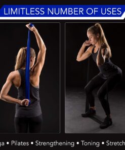 THERABAND Resistance Bands Set, Professional Elastic Band For Upper & Lower Body Exercise, Strength Training without Weights, Physical Therapy, Lower Pilates, & Rehab, Blue & Black, Advanced Non Latex Blue/Black - Advanced Set 15 71yH7zwR22L