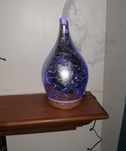 Porseme 280ml Essential Oil Diffuser, 3D Glass Aromatherapy Diffusor, Ultrasonic Cool Mist BPA Free Aroma Humidifier with Timer and Color Changing Function, Waterless Shut-Off for Home Office Room G3-280ml Silver Plated Aladdin Vase 22 71yHFEzjeQL