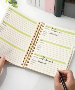 suituts 2 Pack Spiral Bound Address Book with Alphabetical Tabs, 5.8" x 8.2" Telephone Address Book for Contacts, Address and Password Book for Home Office 16 71yHGDrJC5L