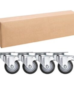COOCHEER Casters, 3'' Heavy Duty Casters, Load 1200lbs, Lockable Bearing Casters with Brakes, 360-degree Top Plate Swivel Casters for Furniture and Workbench, Casters Set of 4, Black (Free Screws) 19 71yHfDhXbFL